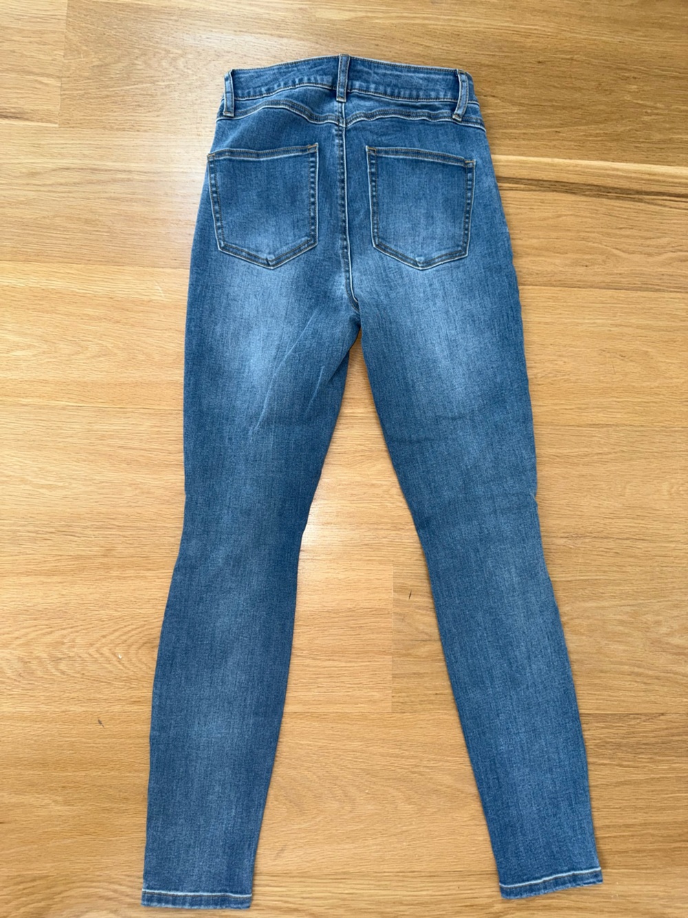 High-Rise Distressed Skinny Jeans - Blue - Picture 7 of 10